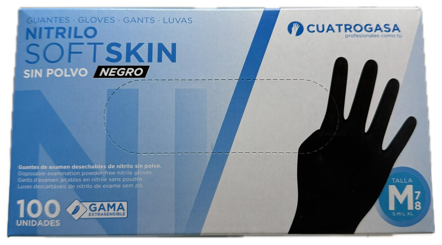 GUANTE NITRILO NEGRO T.S 100U