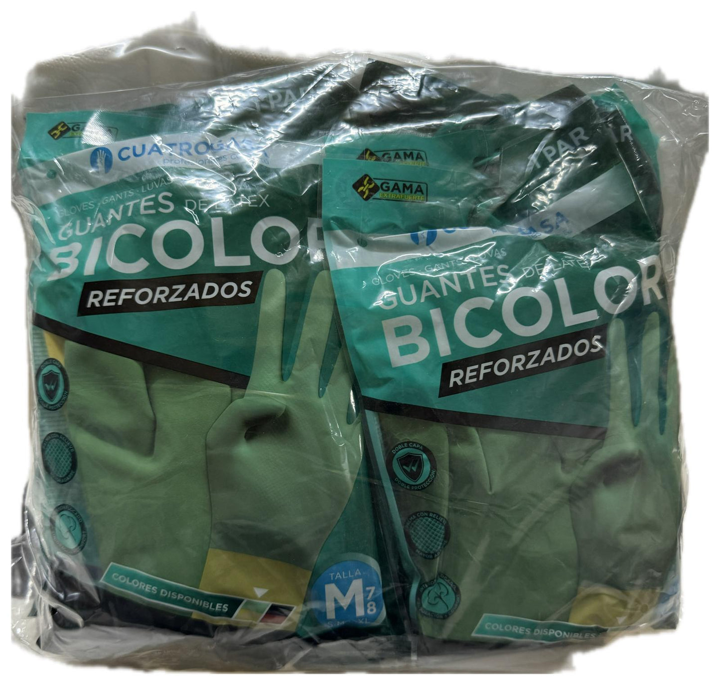 GUANTES BICOLOR REFORZADO T.S 12U