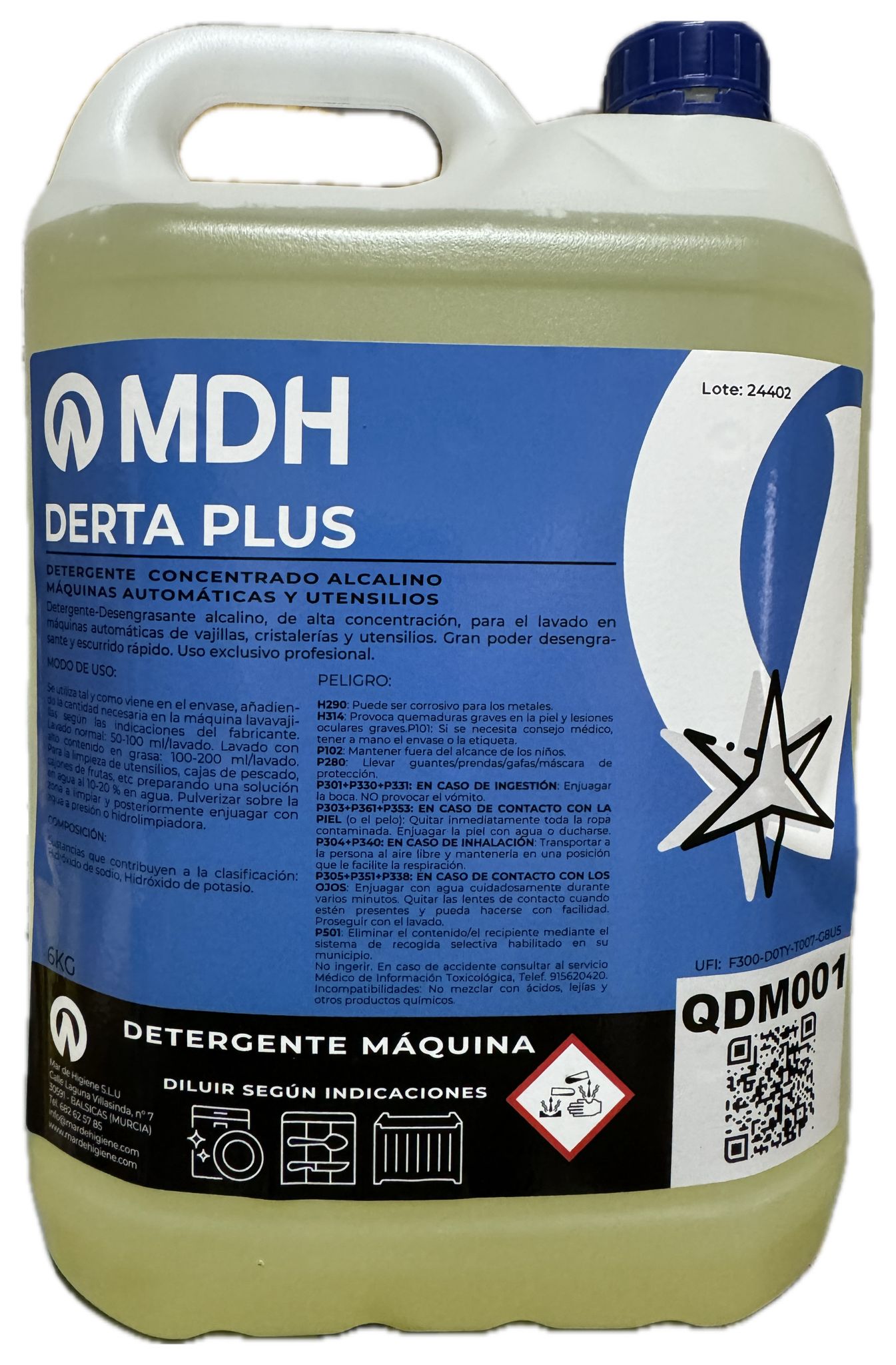 DETERGENTE MAQUINA DERTA PLUS MDH 6KG