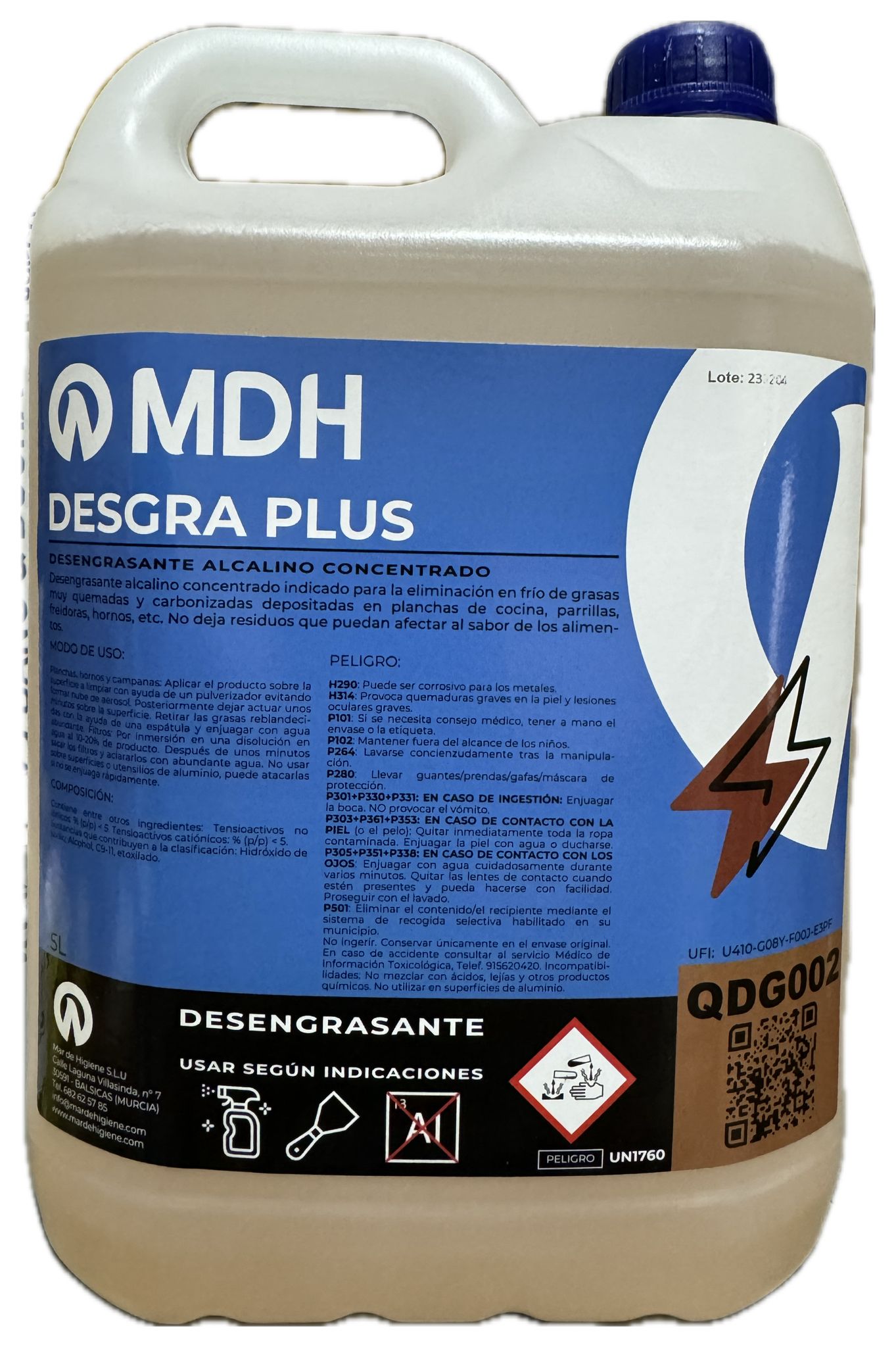 DESENGRASANTE PLUS CONCENTRADO MDH 5L