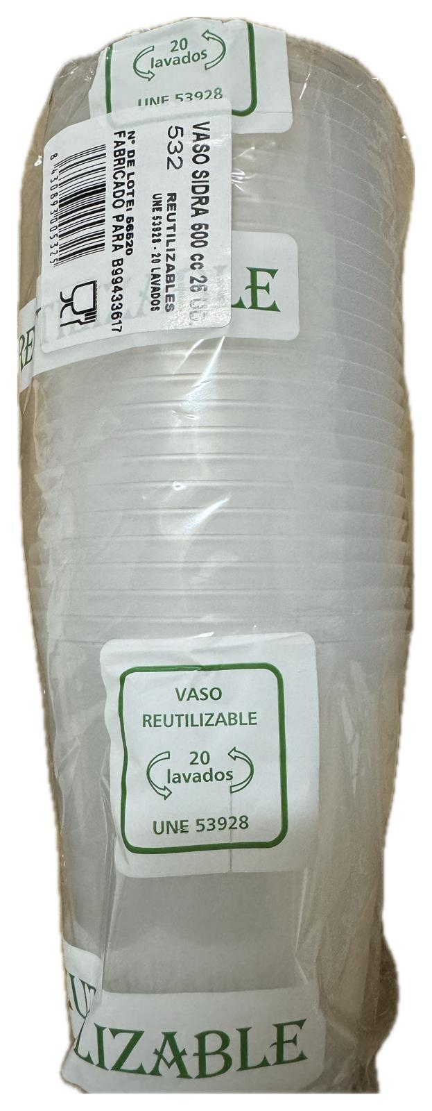 VASO PLASTIICO SIDRA 500CC PP 25U